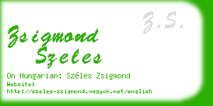 zsigmond szeles business card